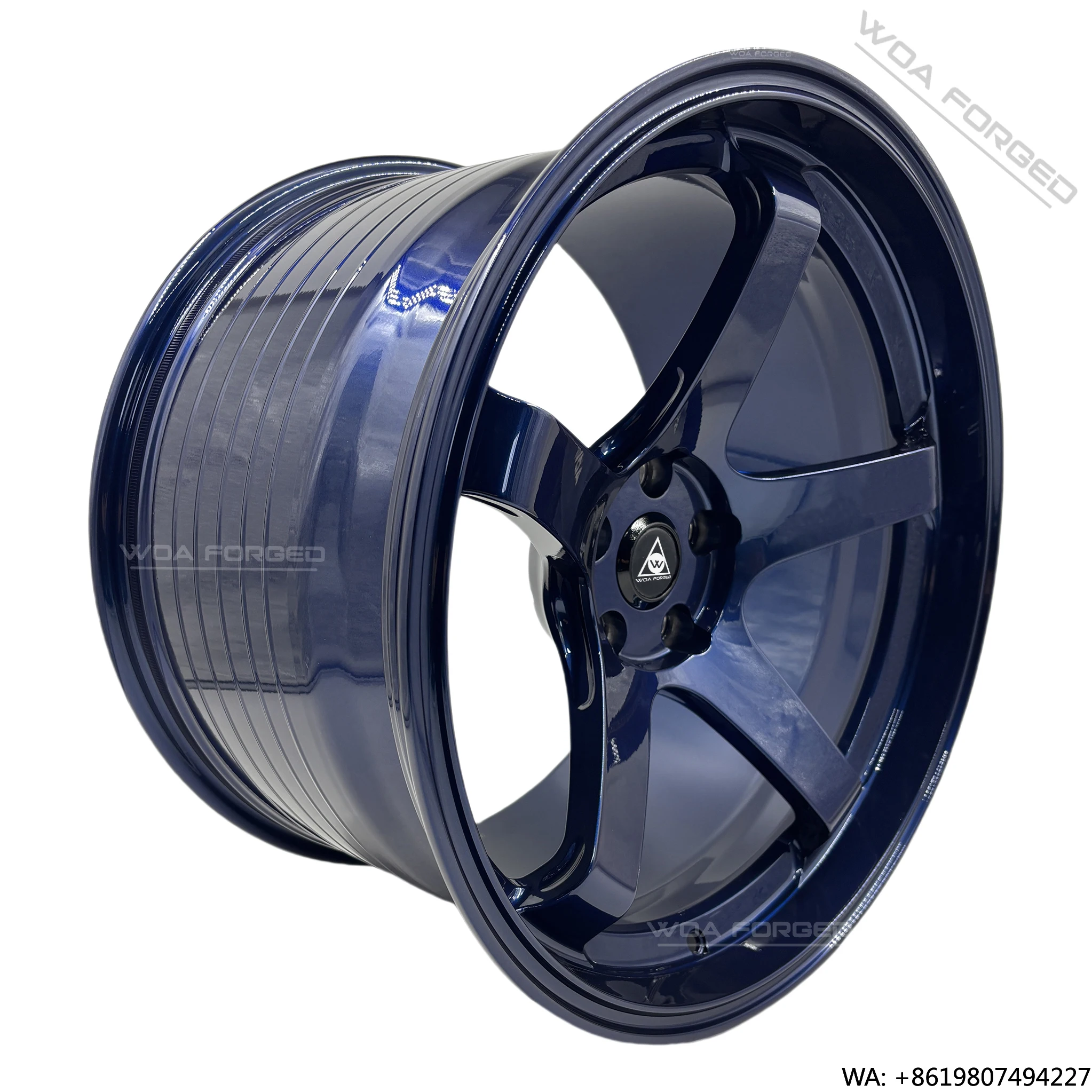 

WOA Concave Forged Blue Alloy Wheels 5-spoke Sport Lightweight Car Wheels,17 18 19 20 Inch for Adva Racing GT
