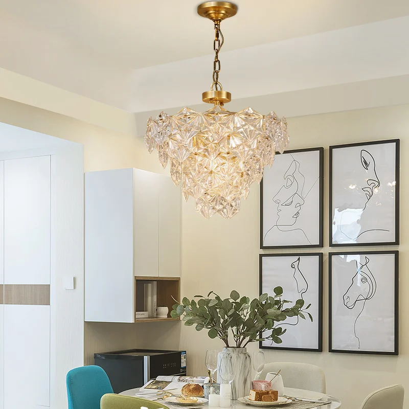 Postmodern chandeliers, American style minimalist and luxurious living room, dining room, crystal chandelier, creative study, be