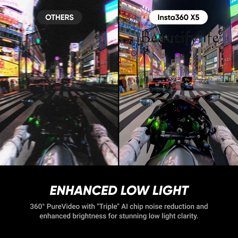 X40 Insta360 X5 - Waterproof 8K 360° Action Camera, Invisible Selfie Stick Effect, Rugged And Replaceable Lens Leading Low Light