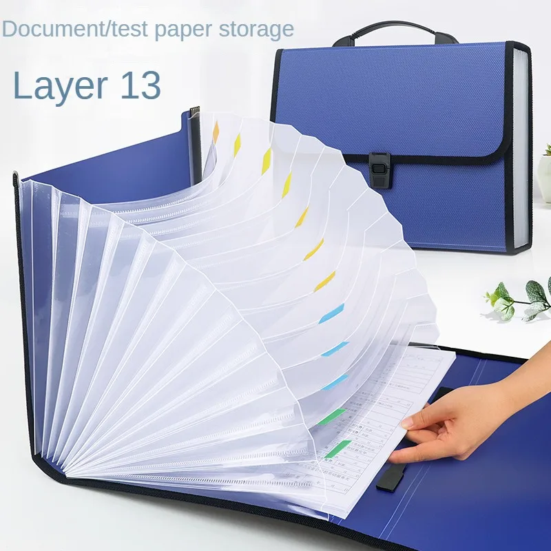 

A4 Business Portable Organ Bag Large Capacity Multilayer Test Paper Holder Storage Booklet Office Affairs Package Folder