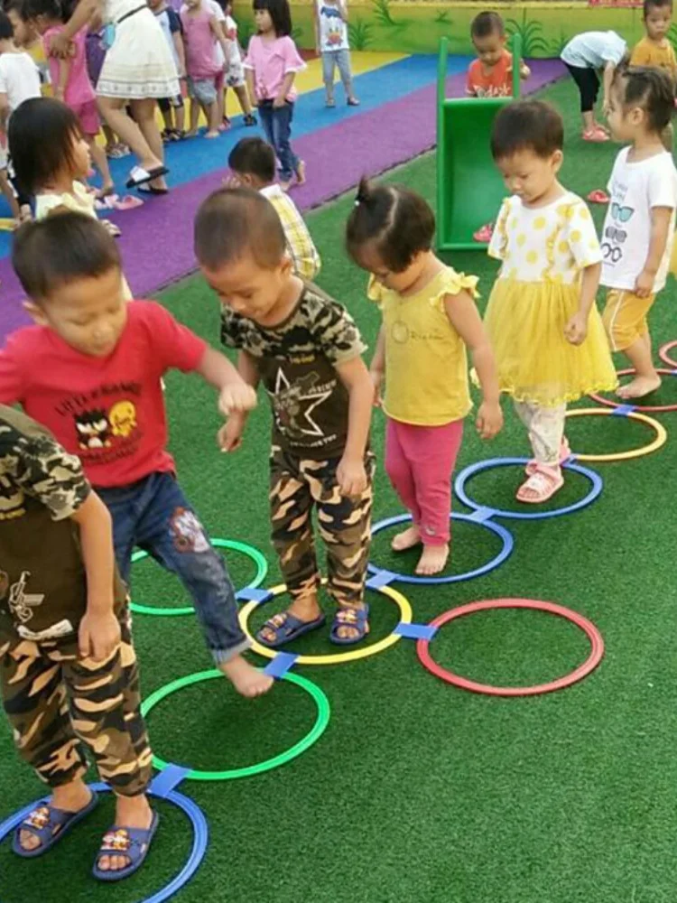 Círculos de salto de brinquedo esguicho, casas de salto, círculos de agilidade física, equipamento de trem sensorial doméstico, brinquedos esportivos ao ar livre para crianças ﻿