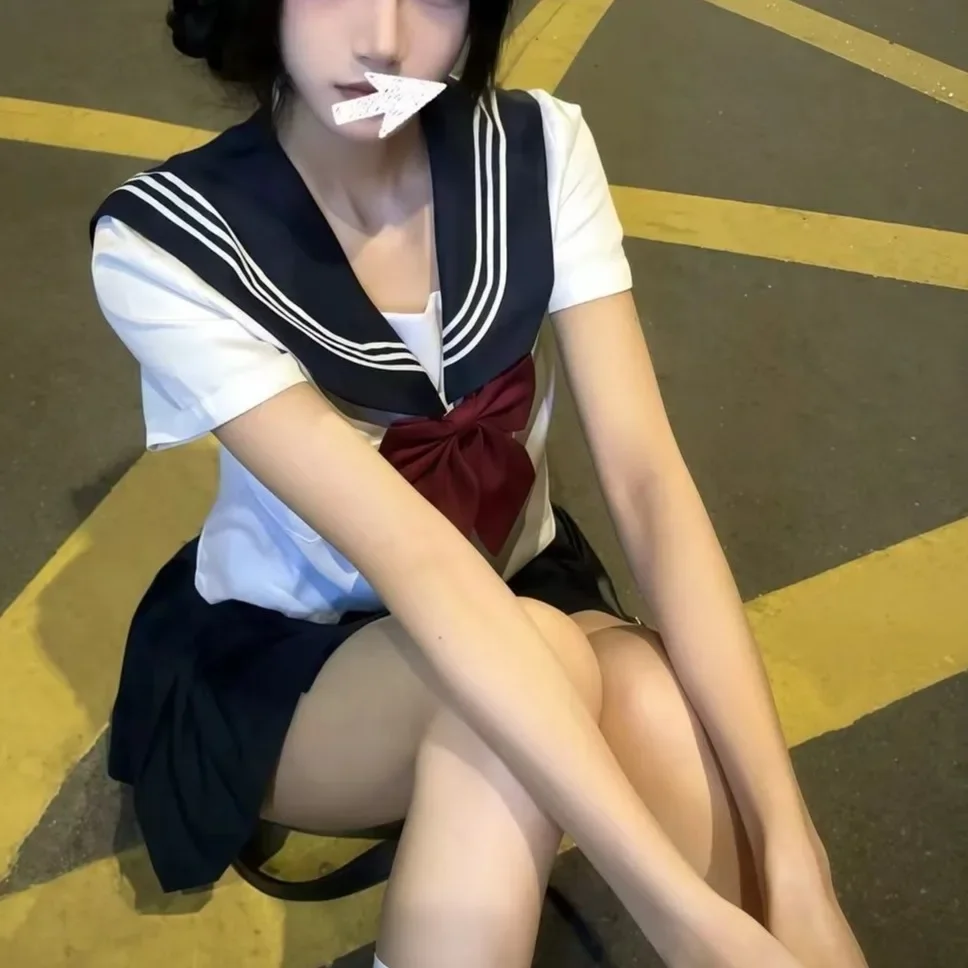 plus Size School Uniform Set Sailor Suit JK Student Japanese Anime 2025 Outfit Short Skirt College Sle Fat MM Bad Girl fdsdui2