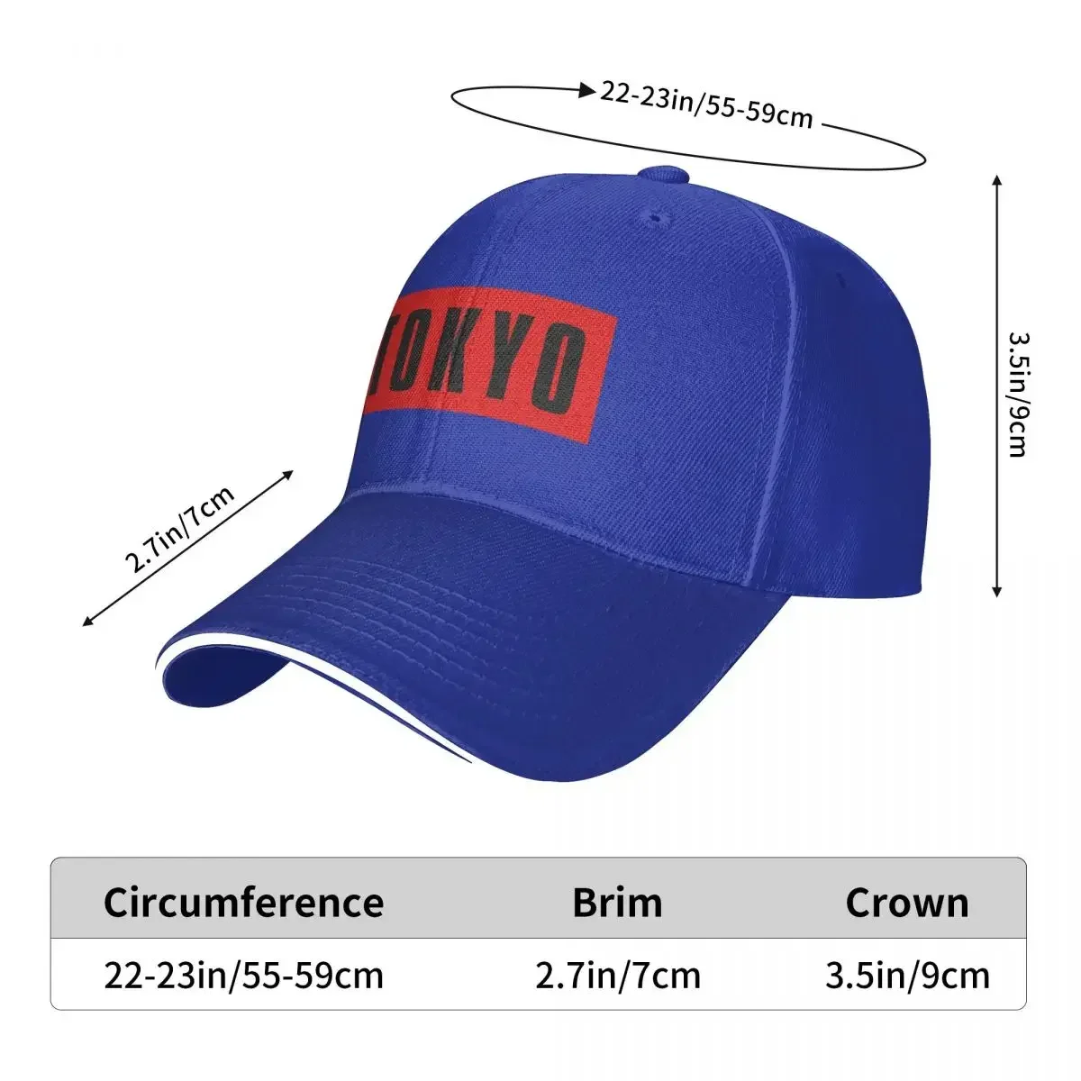 Tokyo Baseball Caps Snapback Fashion Baseball Hats Breathable Casual Outdoor For Men's And Women's Polychromatic Customizable