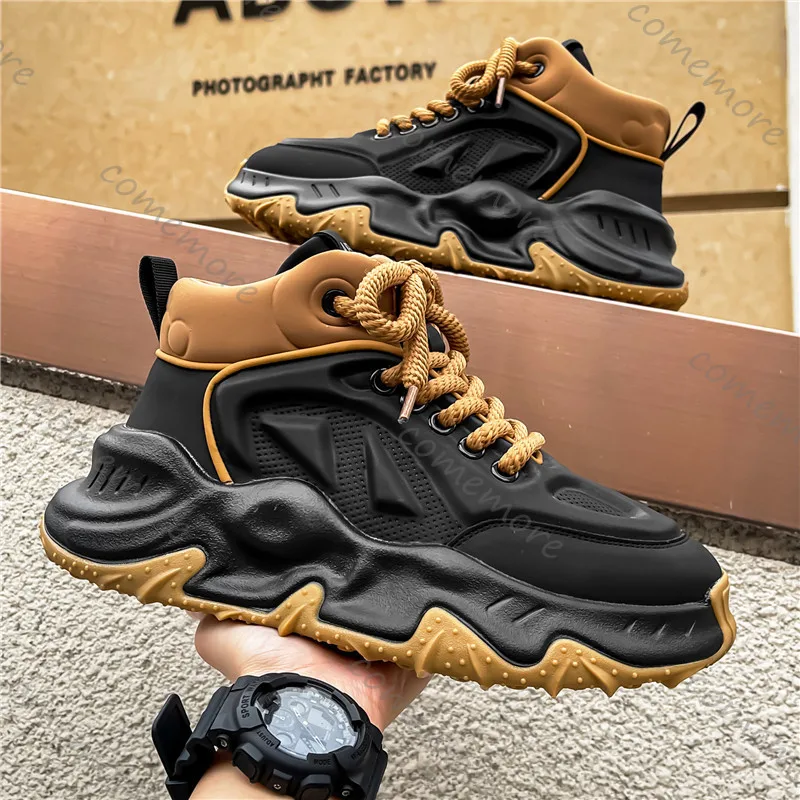 High Quality Trendy Sport Chunky Sneakers Men Thick  Platform Casual Outdoor Shoes Male Outdoor Anti Slip Footwear Spring Autumn