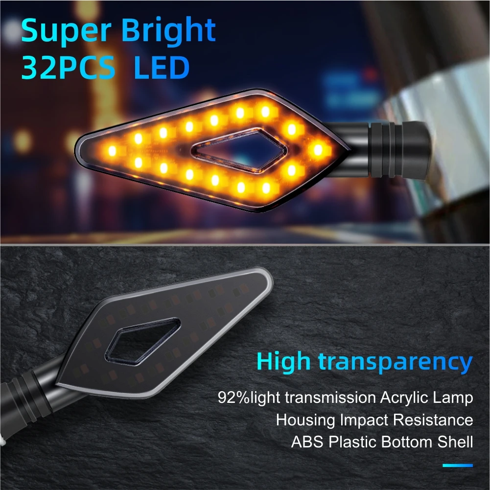 Motorcycle Led Turn Signals Directional Indicators Flashing Rear Tail Brake Flasher Light Stop Signal Light Motorcycle DRL Lamp