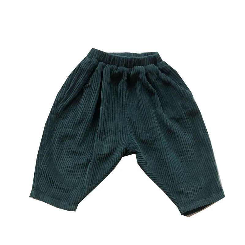 2024 Autumn New Children Corduroy Trousers Solid Kids Boys Casual Pants Vintage Girls Harem Pants Solid Baby Warm Clothes