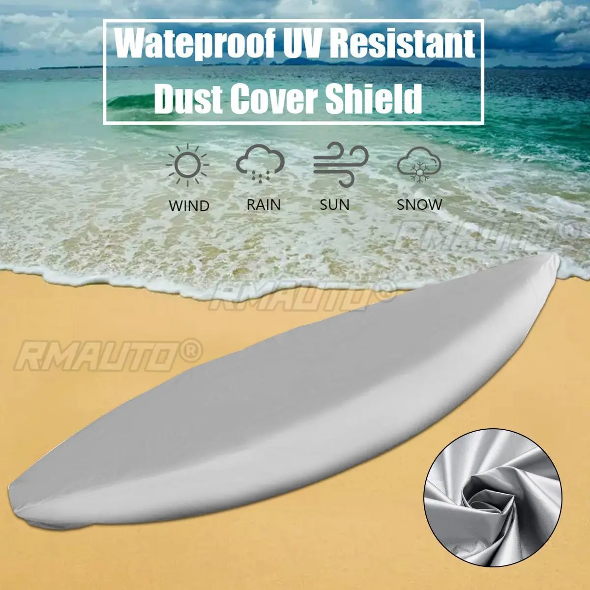 

2.5m-5.5m Universal Kayak Cover Waterproof UV Resistant Dust-proof Canoe Boat Storage Cover Kayak Boat Cover Protection