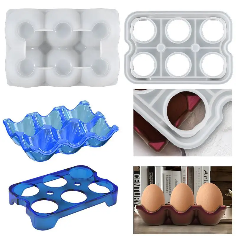 DIY 6-compartment Egg Storage Rack Silicone Mold Egg Holes Holder Tray Container Box Epoxy Mould Handmade Craft Home Decor