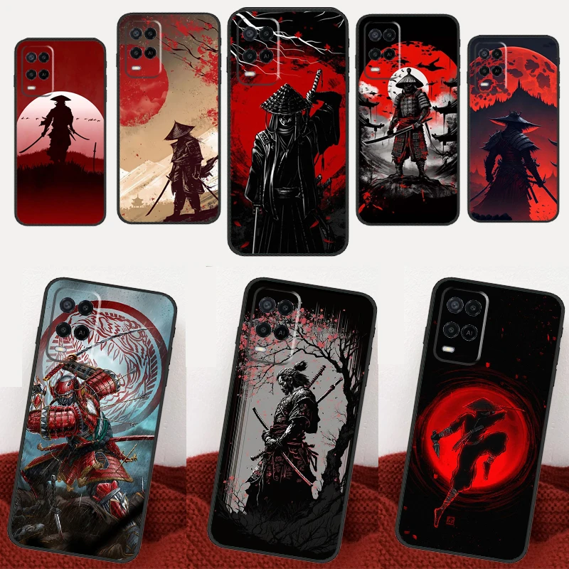 Japan Ninja Samurai Red Sun For OPPO A78 A98 A77 A57 A17 A74 A94 A15 A16 A52 A72 A91 A76 A96 A5 A9 A53S A54S A57S Case