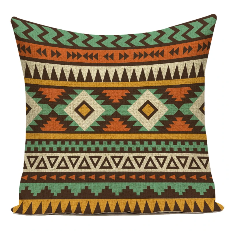 Чехол для подушки с геометрическим узором, полиэстер, квадратный домашний декор, наволочка для стула, автомобиля, этнический стиль, богемная наволочка