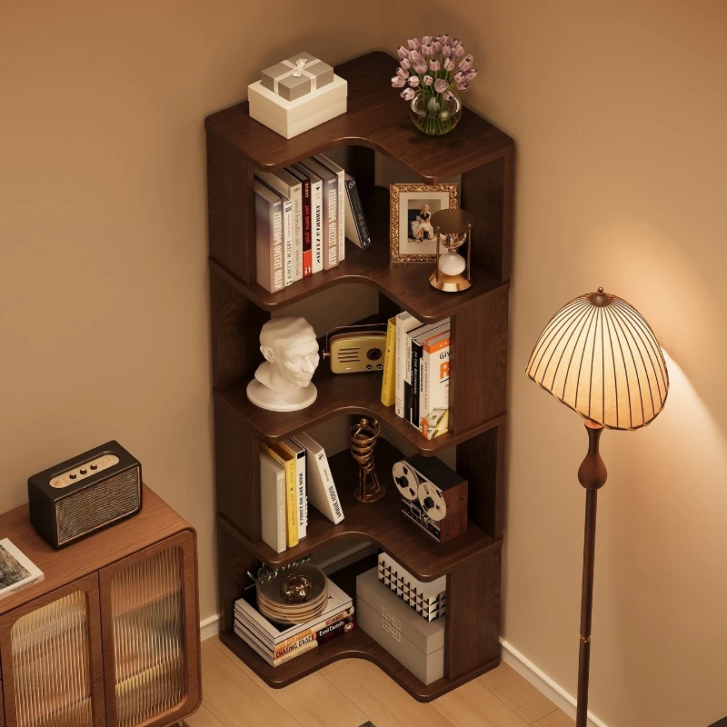 Household Corner Bookshelf Floor Shelf Living Room Corner Cabinet Corner Storage Grid