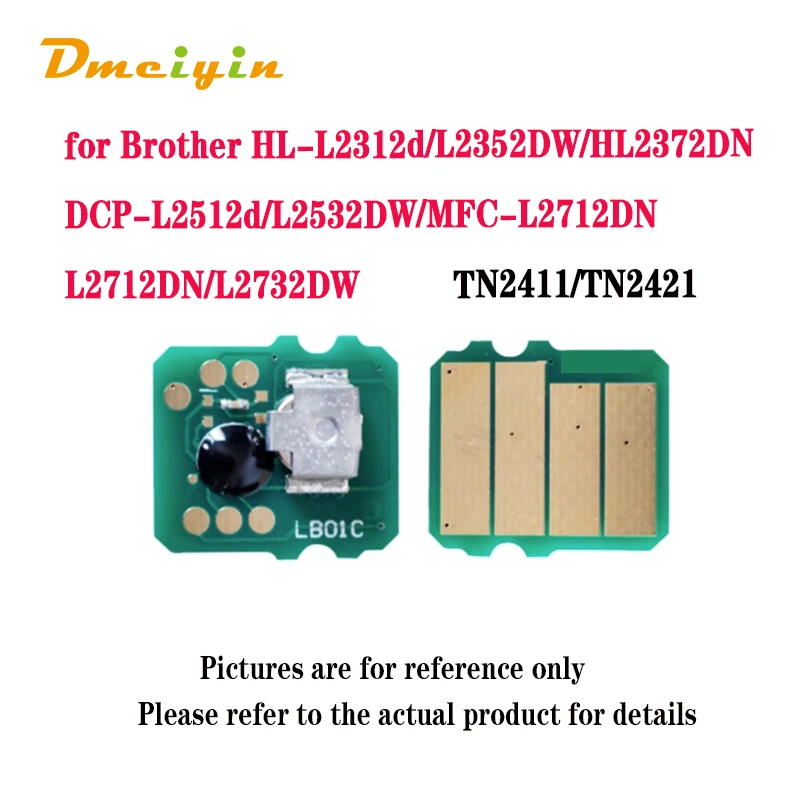 CZK/EUR Version TN2411/TN2421 Toner Chip for Brother HL-L2312d/L2352DW/HL2372DN/DCP-L2512d/L2532DW/MFC-L2712DN//L2712DN/L2732DW