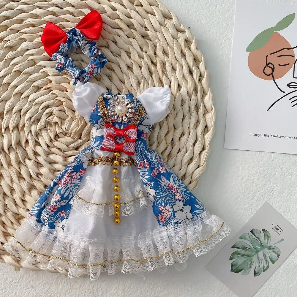 

Lolita Style 30cm Doll Clothes Gauze Skirt Sweet Doll Clothes Princess Dress 30cm Headwear 30cm Doll Princess Skirt Children Toy