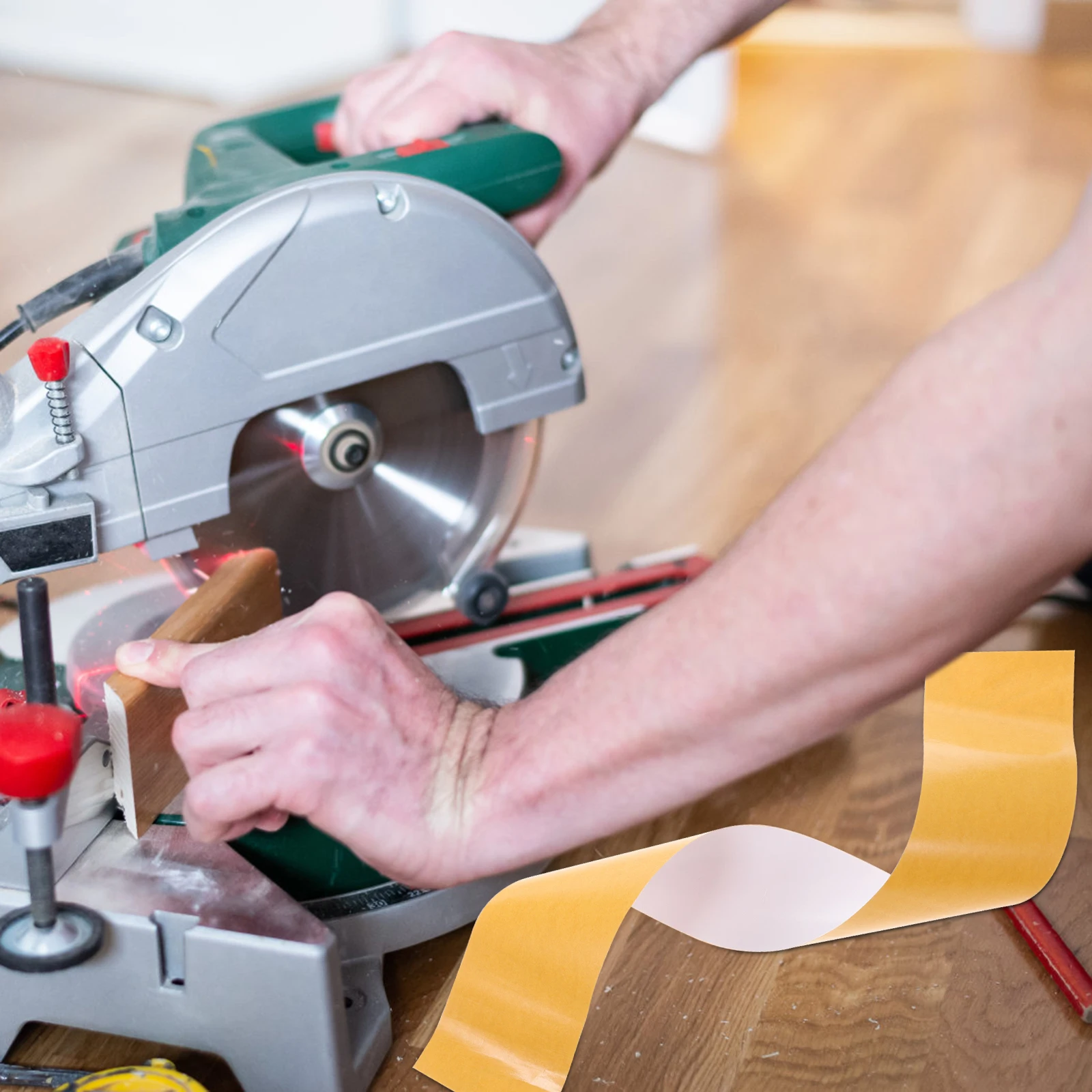 

10Pcs Double Sided Woodworking Tape PVC Craft Adhesive for Table Saw DIY Projects Wood Cutting Accuracy Strong Sticky Backing