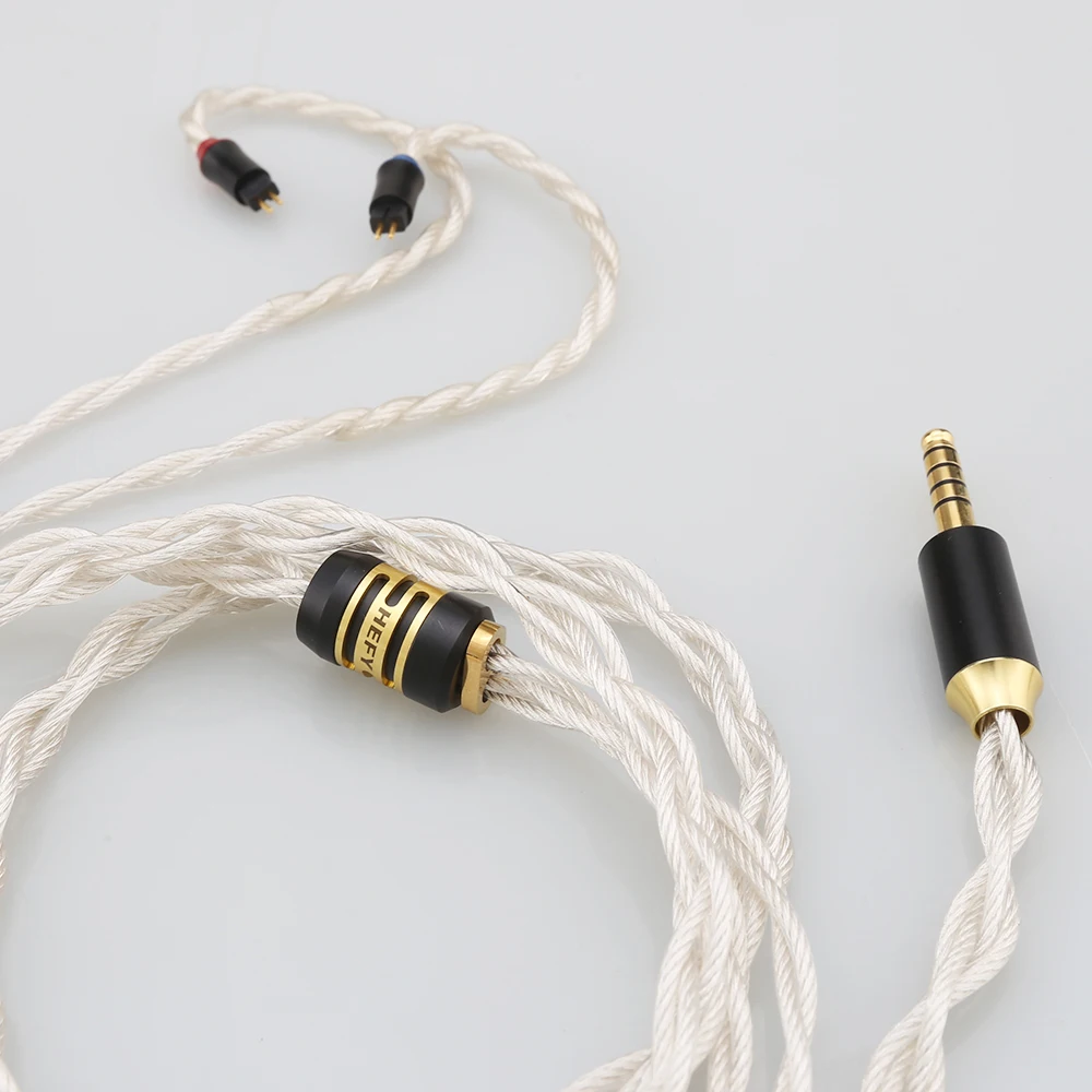 Кабель для обновления наушников 1,2 м, золото, серебро, плаладия, медь, усовершенствованный элемент, гибридный кабель MMCX/QDC/0,78 2-контактный для EDX Pro ZSN CRA ZE