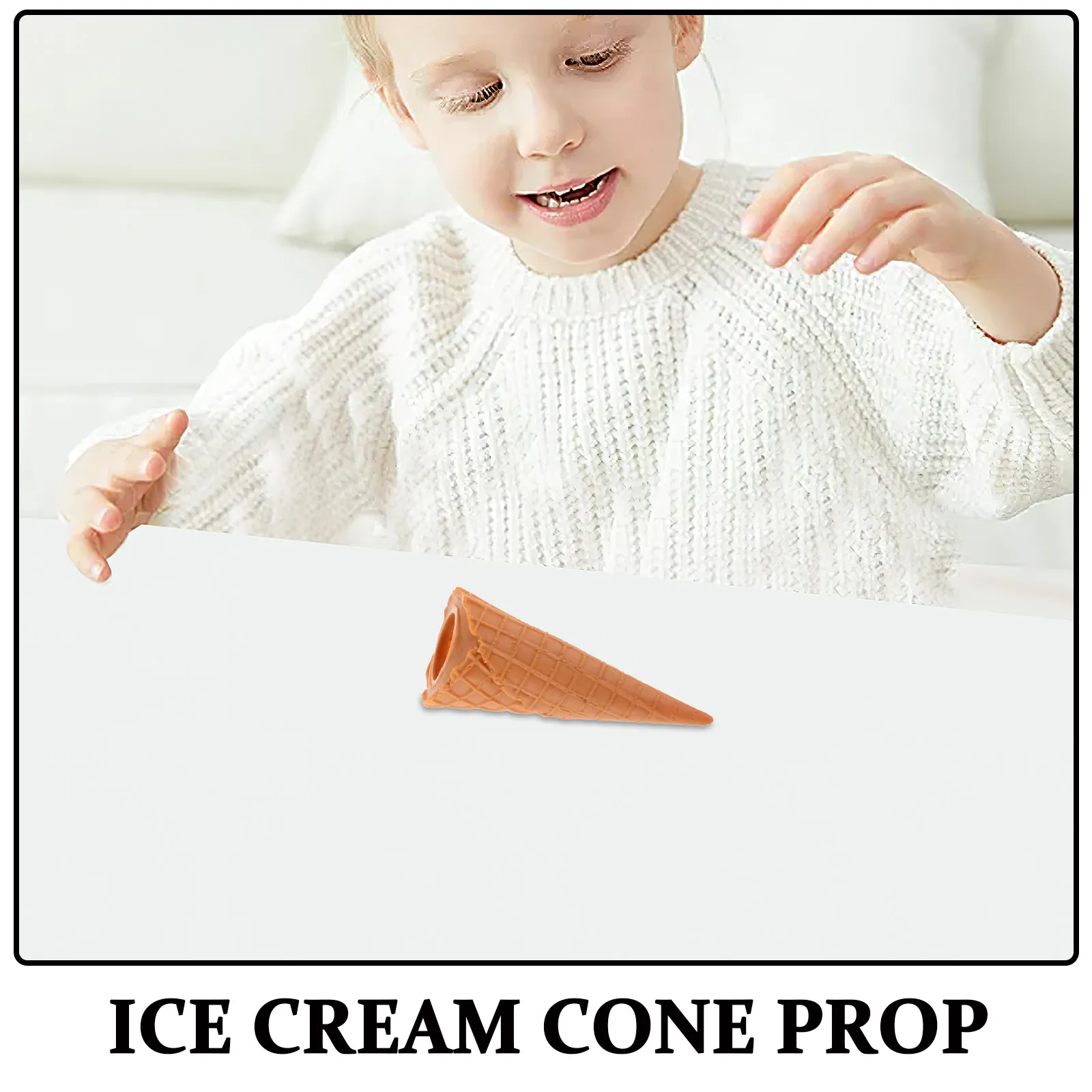 2Pcs Realistic Ice Cream Cone Props Lifelike Simulation for Dessert Shop Decor Party Display Artificial Ice Cream Cone