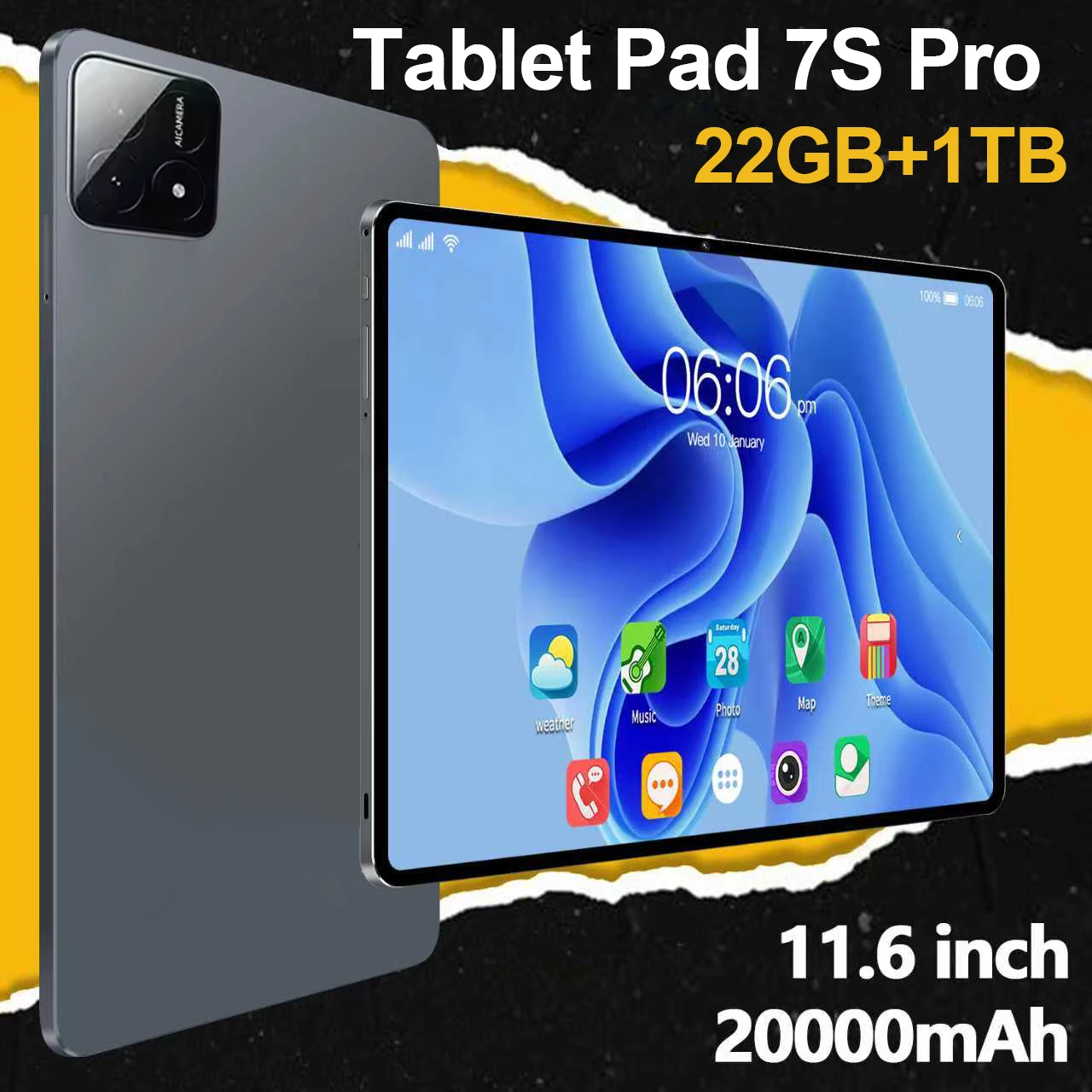 

2025 New Original Pad 7S Pro Tablet 22GB+2TB Snapdragon 8 Gen 2 Android 14 5G Dual SIM 11inch HD 4K WiFi GPS Tablet PC
