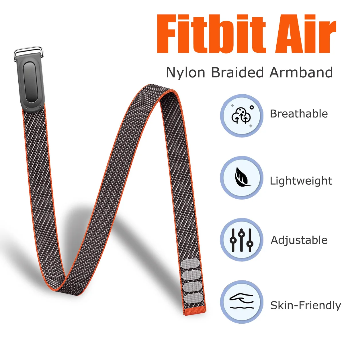 For Google Fitbit Air Bicep Armband Sport Fitncss Tracker Nylon Woven Breathable Watchband Adjustable Wrist Strap For Fitbit Air