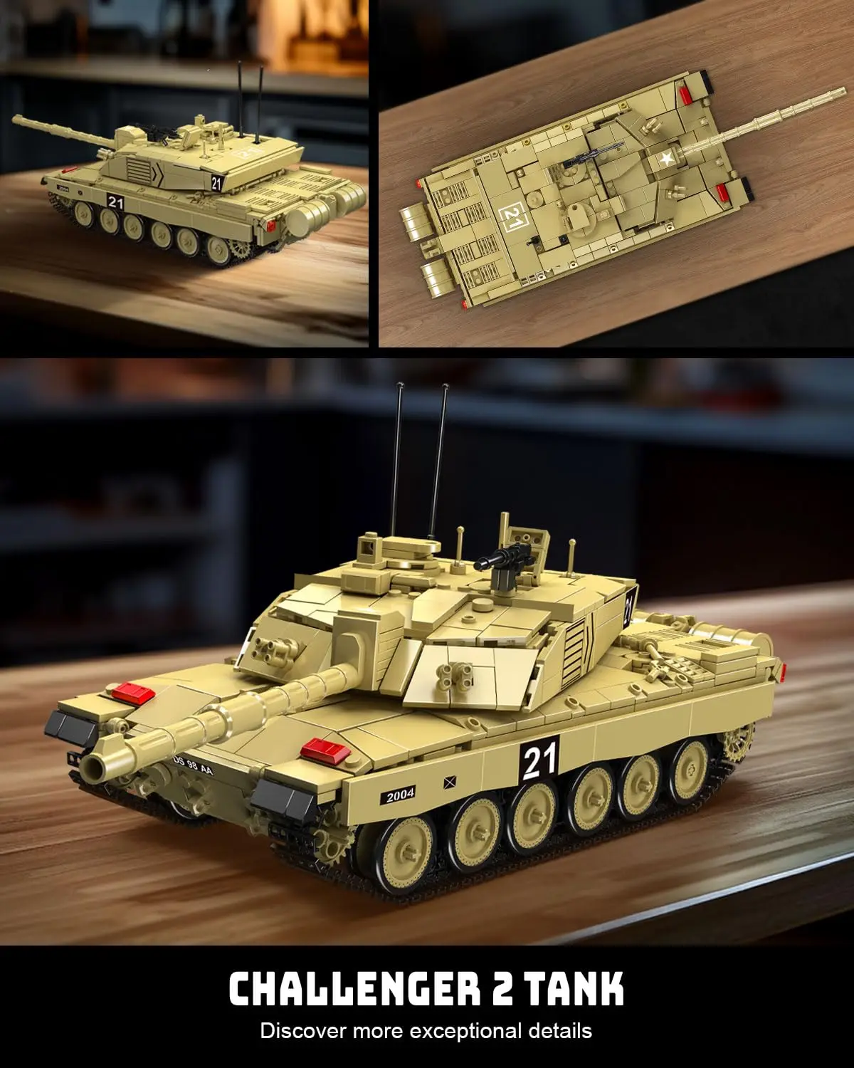 MK 20037 Challenger 2 Panzerbausatz – 1129-teiliges RC-Militärmodell mit Fernbedienung und APP-Steuerung, Sammlergeschenk für Erwachsene und Jugendliche