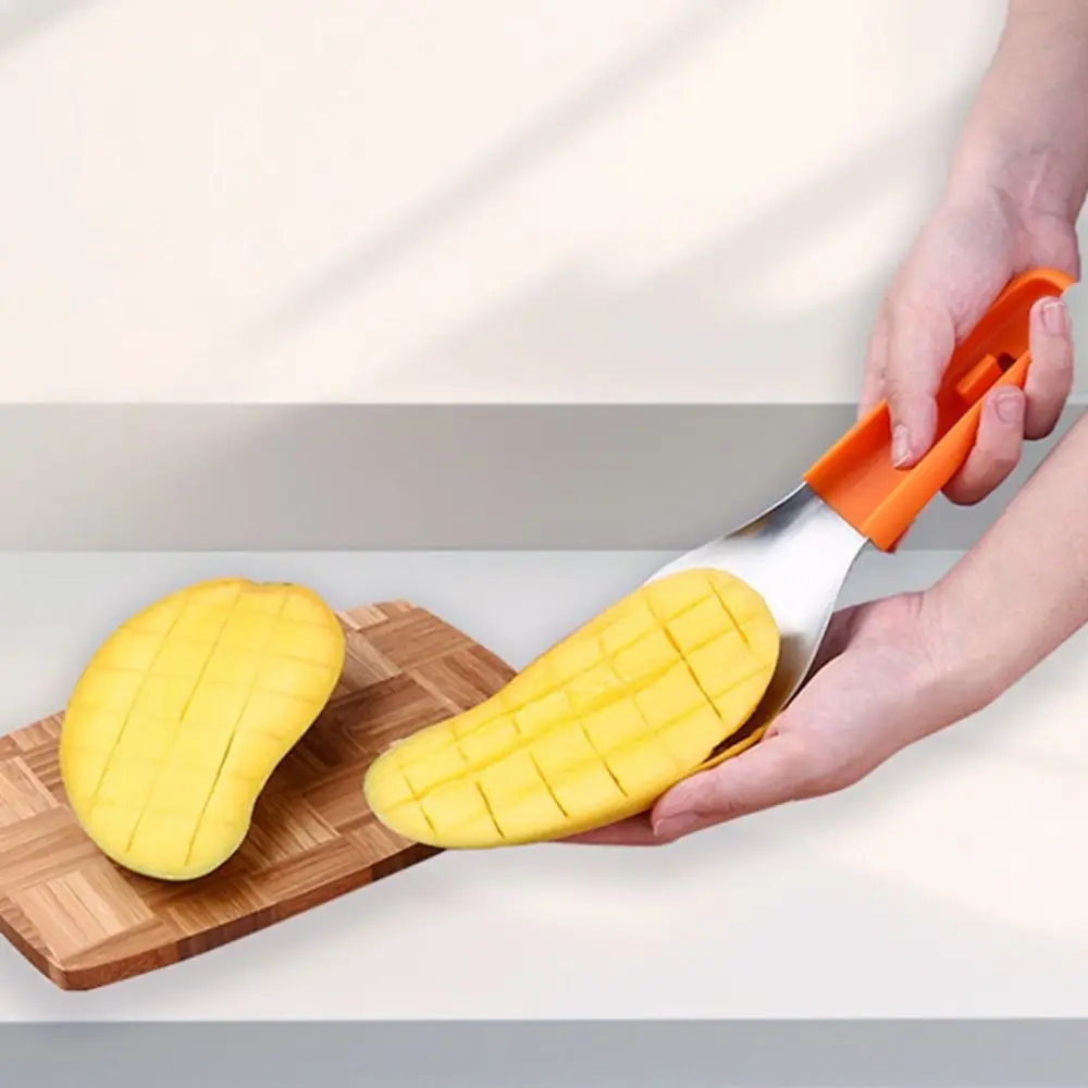

Practical Stainless Steel 3 In 1 Mango Peeler Food Grade Space Saving Mango Peeling Separator Overlapped Fruit Splitter Kitchen