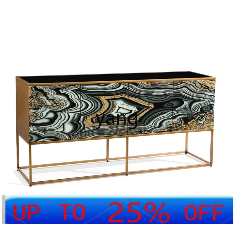 

CX American minimalist modern entrance abstract hand-painted side cabinet