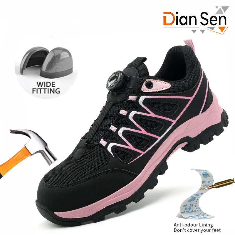 

Safety Boots Womens Steel Toe Cap Shoes Casual Walking Wear-resisting Anti-Puncture Work Shoes Indestructible Anti-smash Shoes