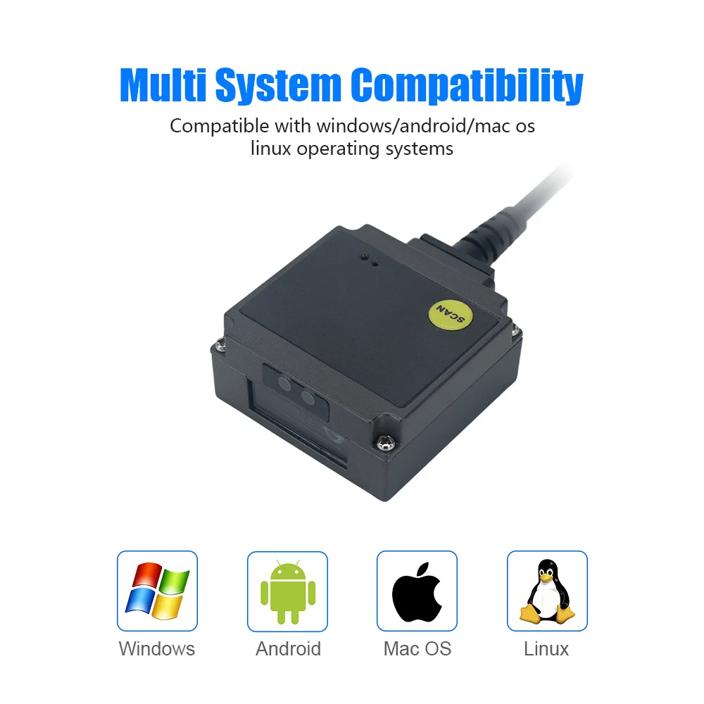 Встроенный сканер штрих-кода USB1D/2D QR PDF417 с автоматическим запуском, фиксированный, высокоточный TTL RS232, считыватель кодов торгового автомата