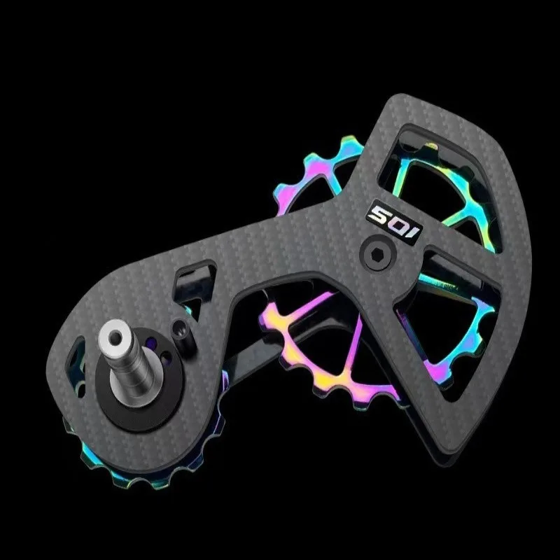 

Carbon Fiber Splint Bike Derailleur Road Bike CNC Smooth Ceramic Shaft Aluminum Alloy Gear Bicycle Derailleur Bicycle Parts