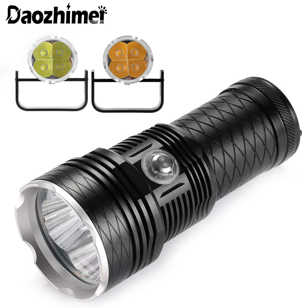 Diving Flashlight 4xXHP70.2 LED Underwater Photography Light Dive Lamp Lantern Light 200M Waterproof Scuba Video Torch