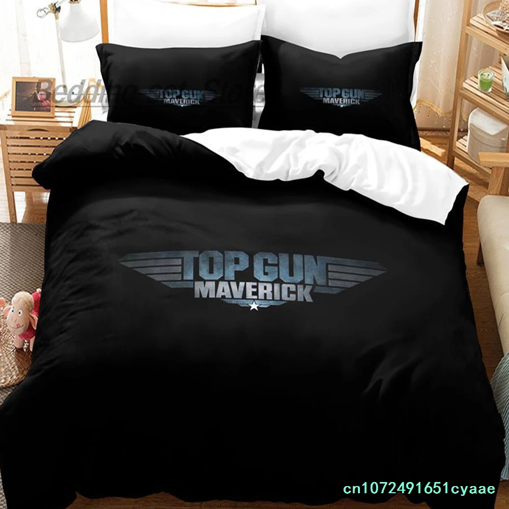 Top Gun Maverick Bedding Set Single Twin Full Queen King Size Bed Set Aldult Kid Bedroom Duvetcover Sets 3D Print Bed Sheet Set