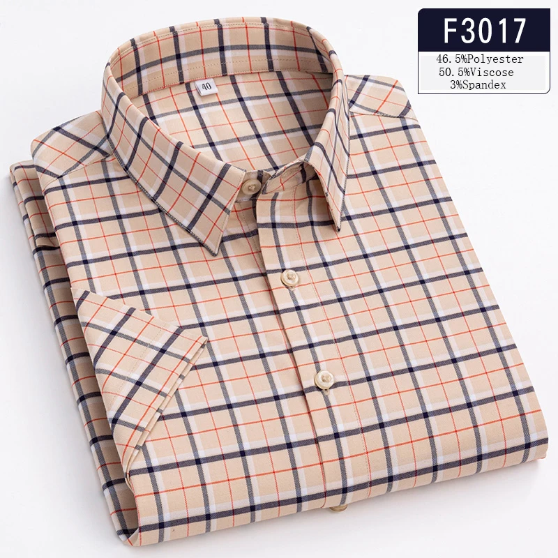 Luxury hight qulity short sleeve shirts for men Silk slim fit formal shirt summer thin hawaiian clothes soft ModaL office tops