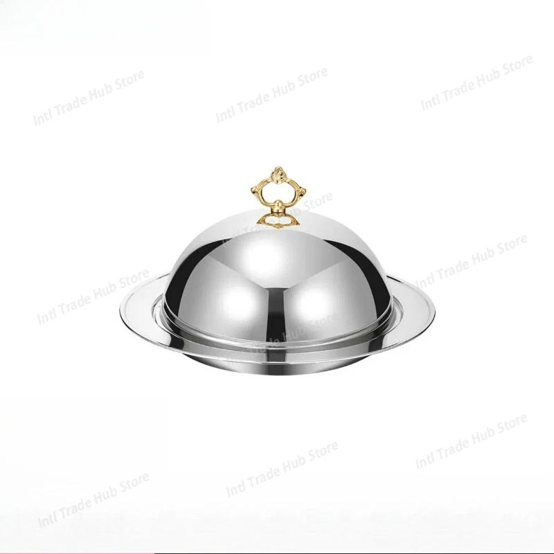 

Western-style Plates, Hotel Buffet Stove, Stainless Steel Tray with Lid, Steak Plate, Food-grade Serving Plate