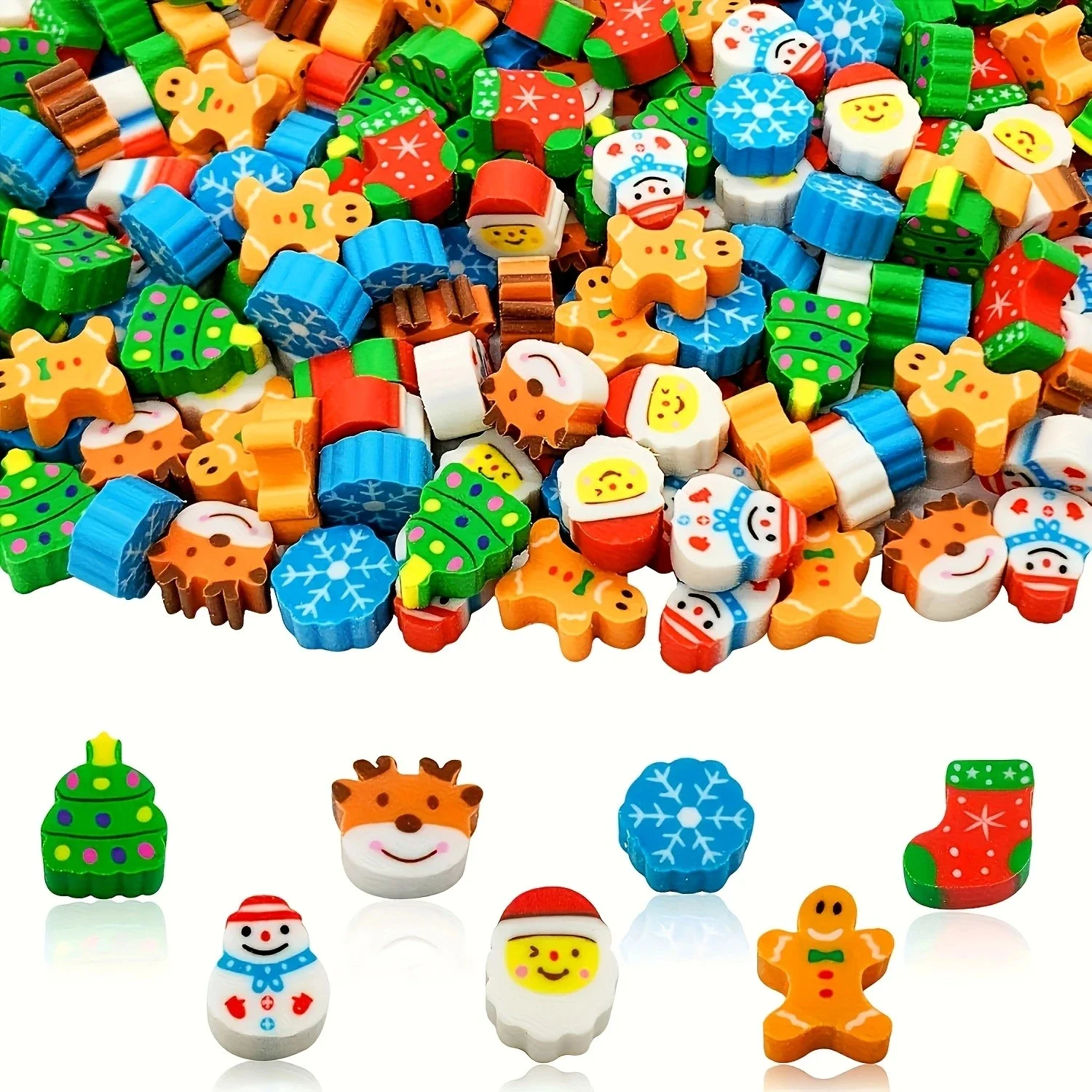 Small Eraser 50pcs Mixed Pack - Thermoplastic Rubber, No Power Required, Ideal for Party Reward Gifts and Filling
