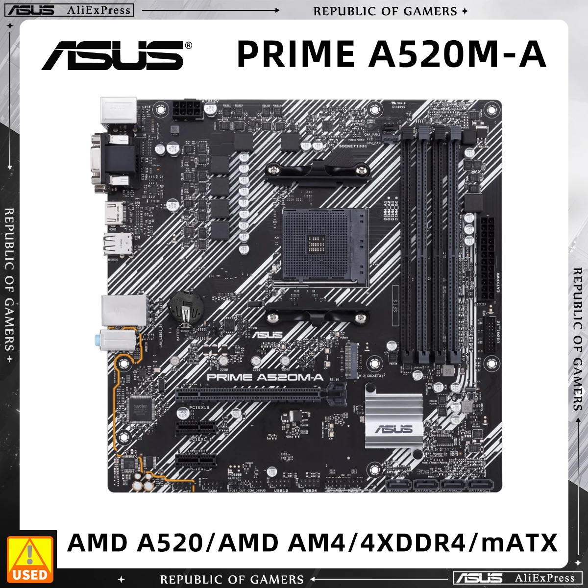 

ASU PRIME A520M-A M-ATX Motherboard With AM4 Socket for Ryzen 2nd 3rd Gen Processors 5600 5600G 5700x 5700x3d 5500 DDR4 Slot