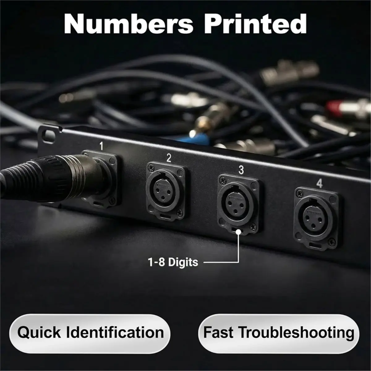 A003 2 Packs 1U Rack XLR Patch Panel , Punched Metal Rack Mount Audio Rack Mount Panel 1U8