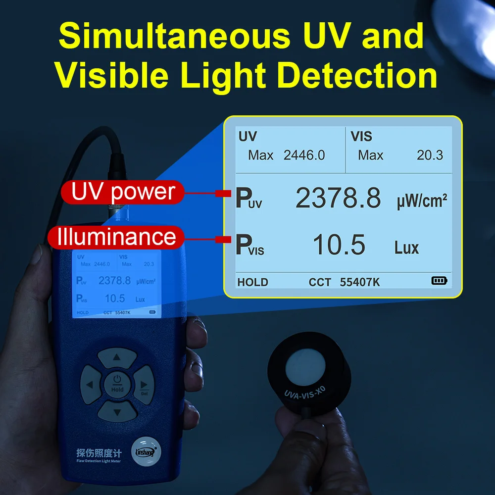 Black Light Meter Digital 365nm UV Radiometer White Light Lux Meter High Precision for Flaw Detection Lamp LS331
