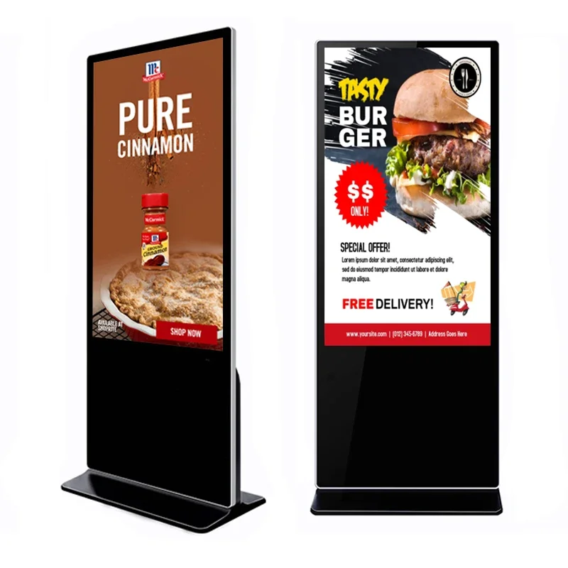 Indoor Floor Stand Vertical Retail Shop Advertising Display Video Player LCD Screen With CMS software