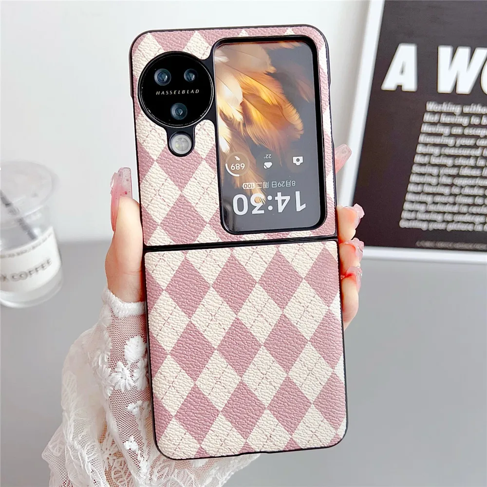 Luxury Fashion Snake Pattern Crossbody Long Short Chain Leather Case For OPPO Find N3 Flip Case Find N2 Flip Huawei P50 Pocket