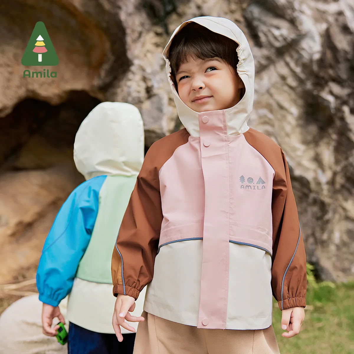 Amila Baby Jacket 2024 Autumn New Boys And Girls Soft Glutinous Polar Fleece Vest Contrast Color Reflective Children‘s Jacket