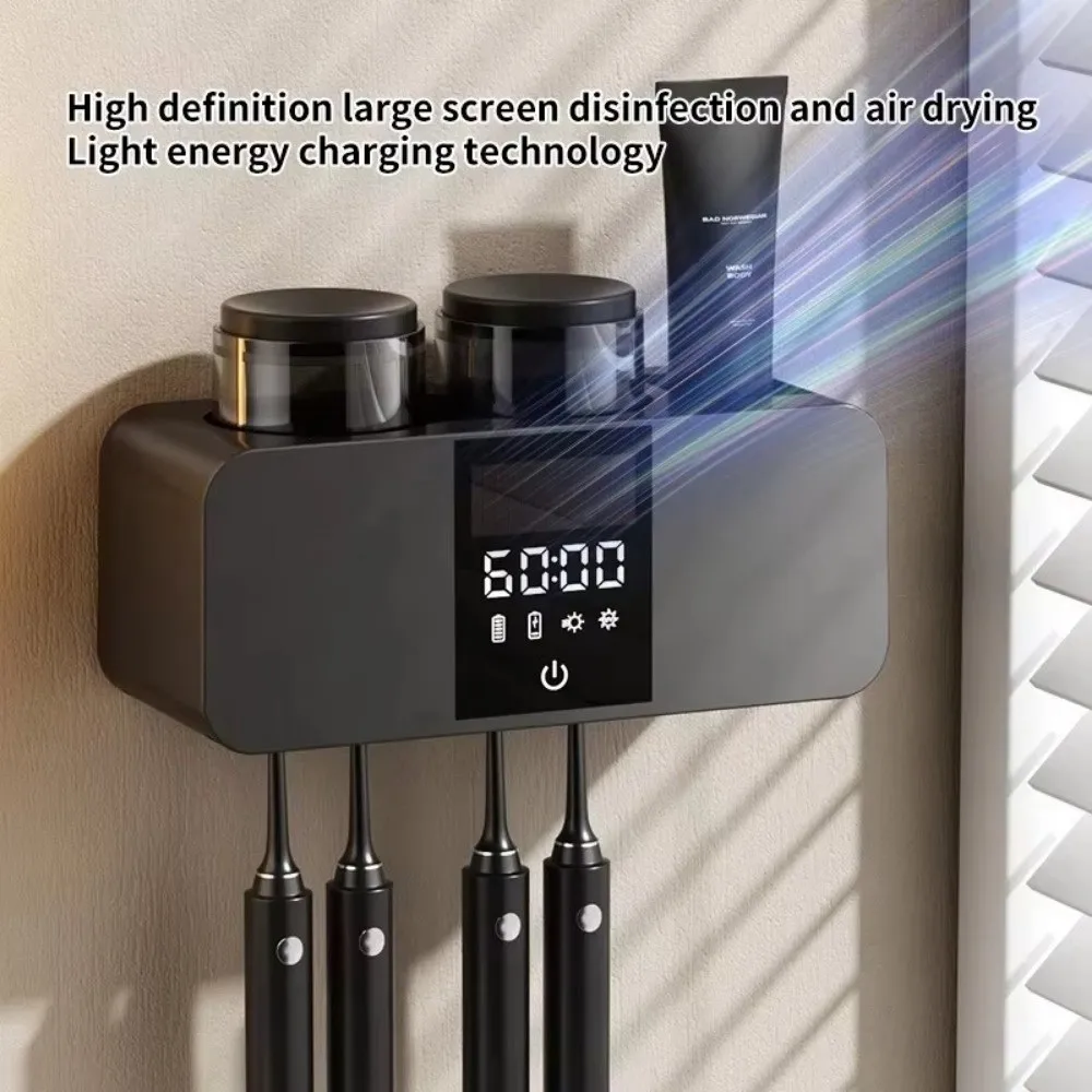 スマート電動歯ブラシ-uv-滅菌器壁掛け空気乾燥歯ブラシ乾燥ホルダー充電式ワイヤレス