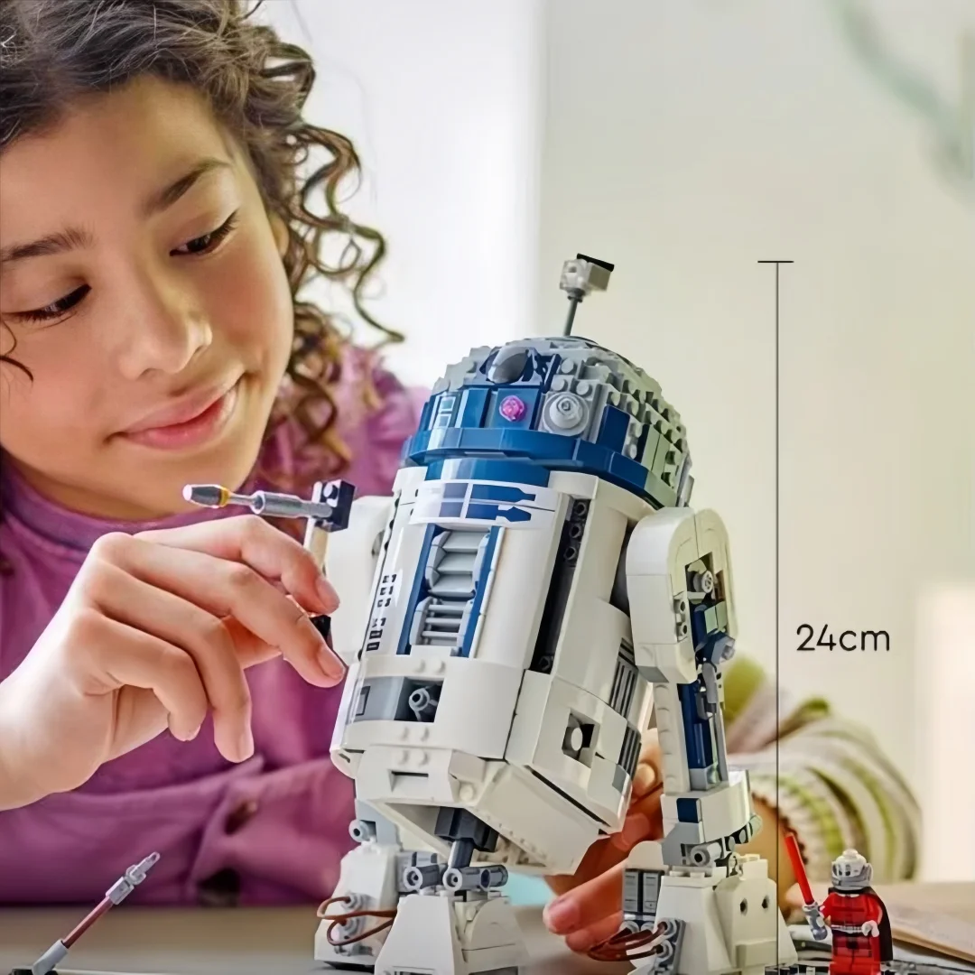 

Конструктор Moc Diy 1050 деталей: Сборная модель R2-D2, робот из «Звездных войн», игрушка на Рождество и День рождения, для семейного декора, подарки Disney