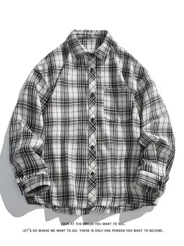 

Мужская рубашка очень большого размера, тонкая, летняя, с длинным рукавом, в японском стиле, с коротким рукавом, модная верхняя одежда, сезонная одежда для весны и осени