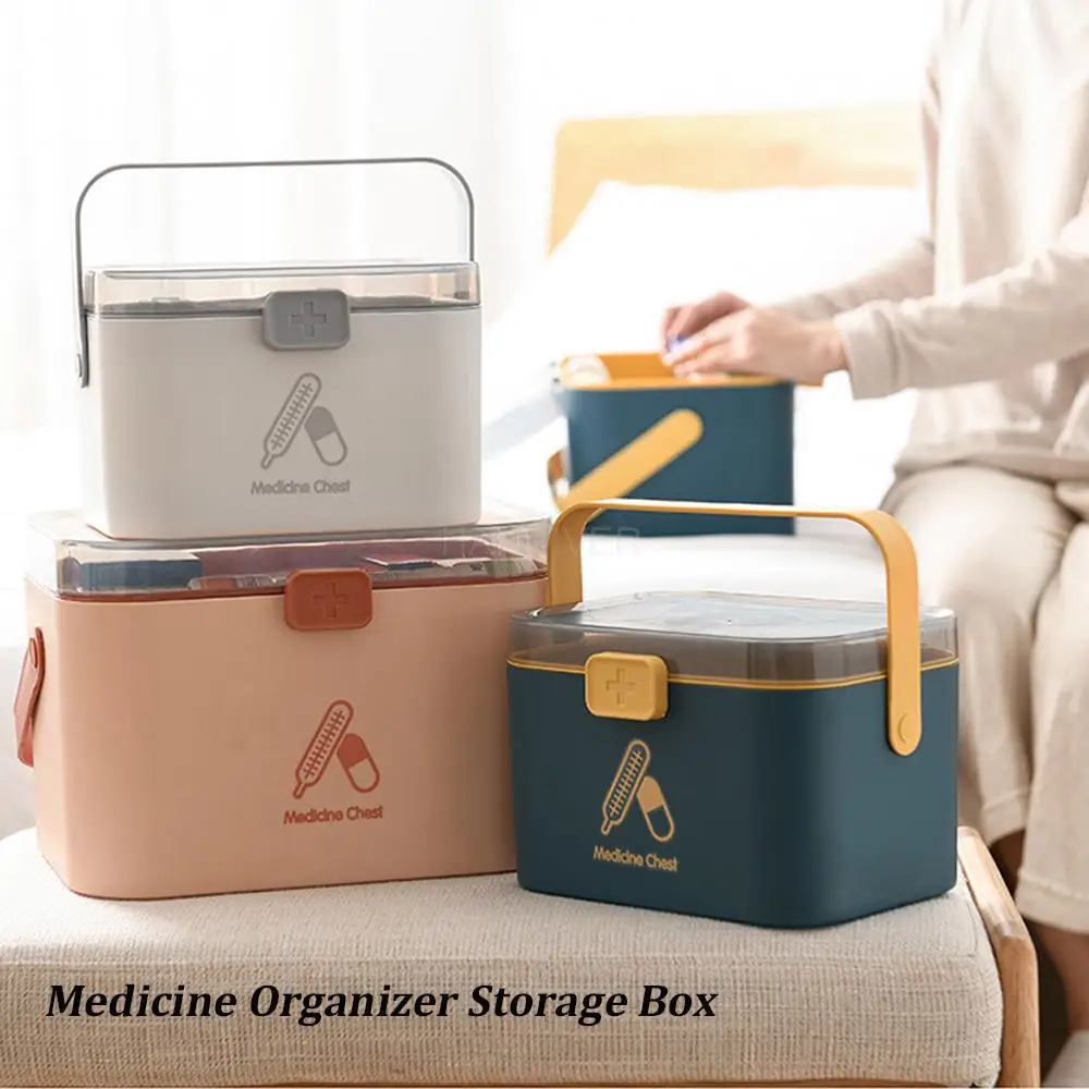 Multi-functional Emergency Pills Case Chest First Aid Kit Container Portable Household Plastic Medicine Organizer Storage Box