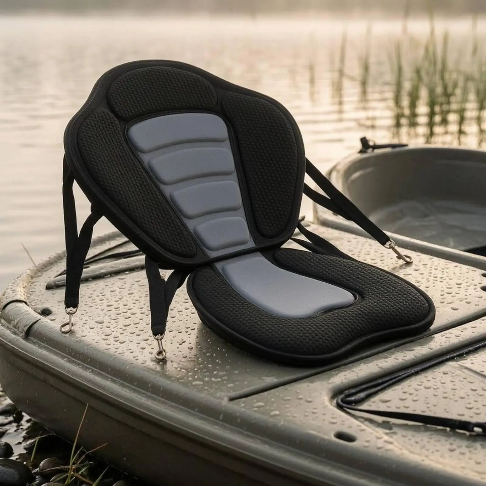 Padded Kayak Seat Cushion Metal Hooks High Back Kayak Seat Textured for Outdoor