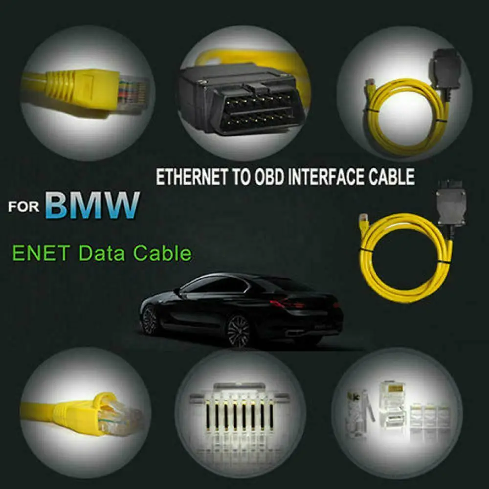 BMW Ethernet To OBD Enet Cable E-SYS IcoM Coding F/G-Series ENET Compatible OBD2 Diagnostic Interface Cable E Connector