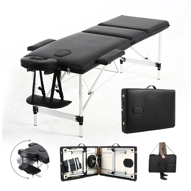 

Portable, Trifold, Aluminum Alloy, Folding Quality PVC/PU Leather Massage Bed