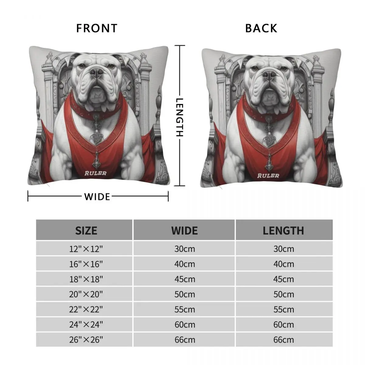 The Bulldog Ruler Throne Pillowcase Polyester Linen Velvet Creative Zip Decorative Home Cushion Cover 45x45