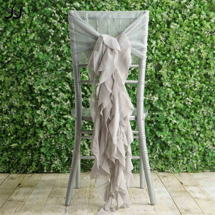 10pcs  Blush Pink Chiffon Chair Cap Sheer Chiavari Chair Cover Willow Chair Sash Ruffle Chair Hood