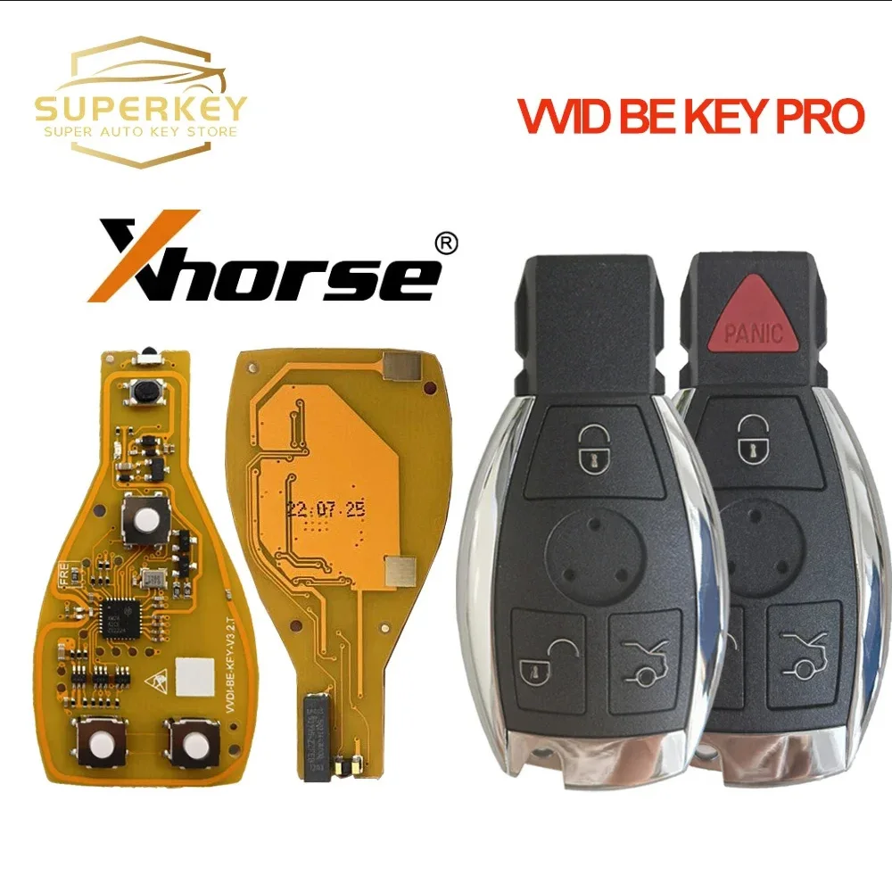 

SUPERKEY For Mercedes Benz V3.2 PCB Xhorse VVDI BE Key Pro 315MHz/433MHz 3/ 4 Buttons Remote Key Chip Improved Version Smart