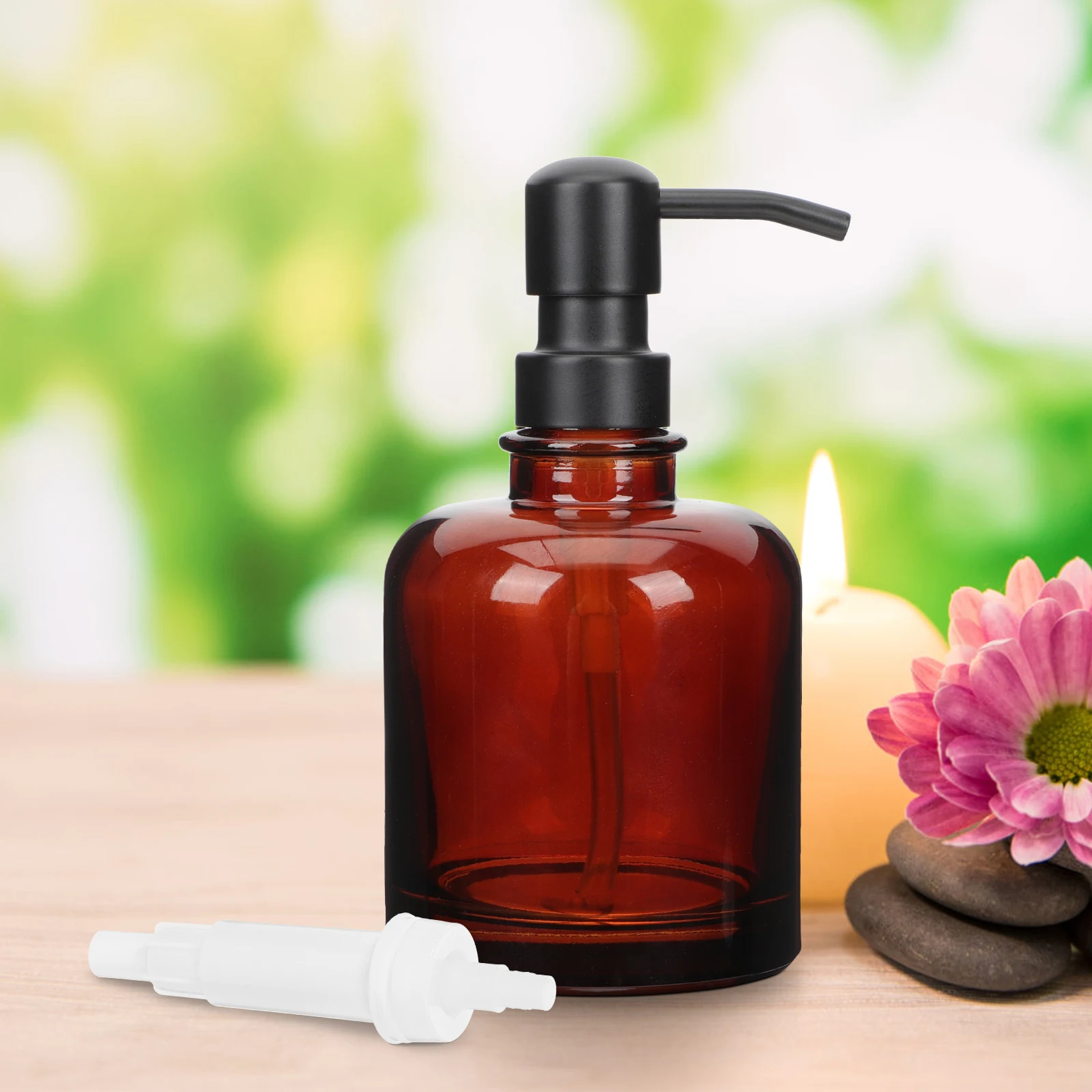 4pcs Replacement Dispenser Universal Liquid Press For Bathroom Kitchen Shampoo Lotion Dish Containers Resilient Pp Material